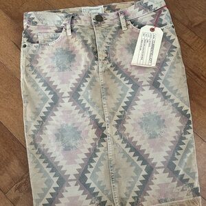 Current Elliot Aztec denim skirt size 26 NWT